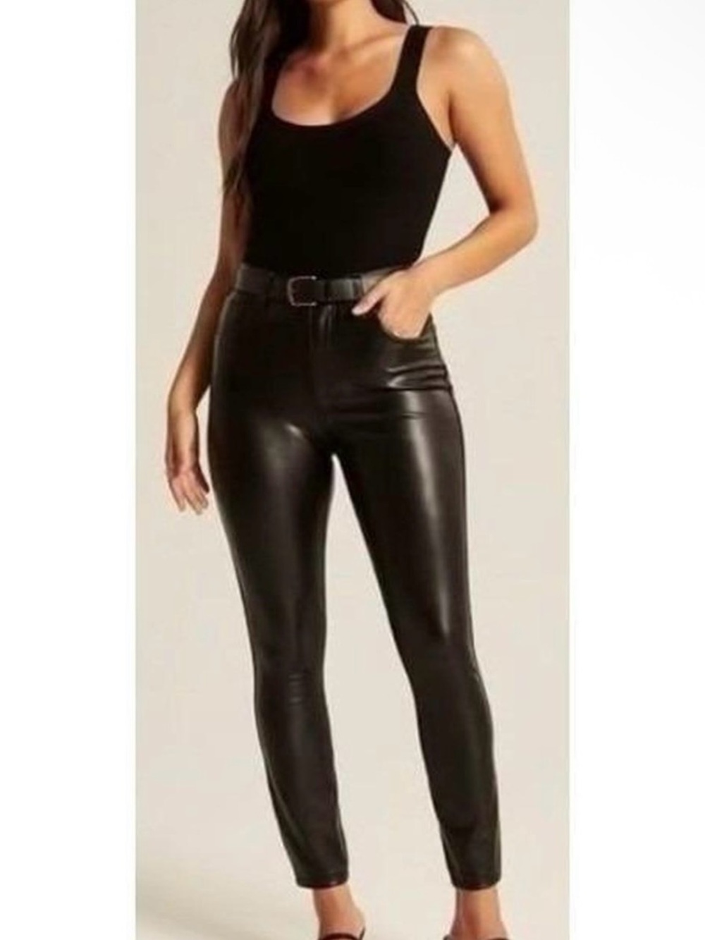 Abercrombie & Fitch Black Faux Leather Skinny Pants